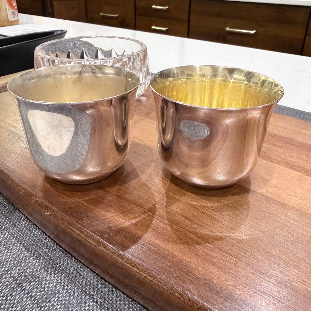 Pair of Sheridan‎ Silver Plate Whiskey Tumblers